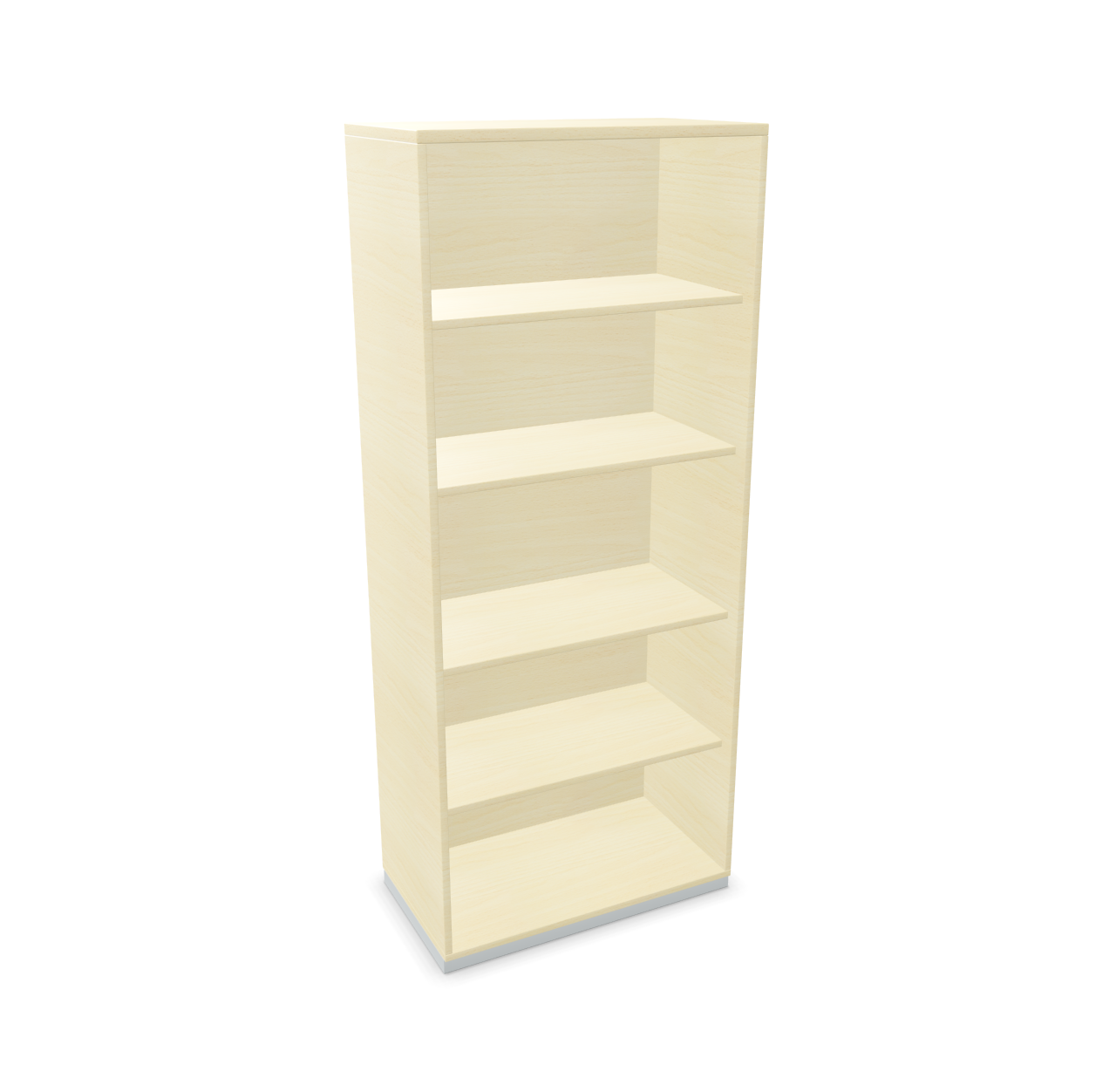 Prisma 2 Aktenregal von Palmberg, helles Holz, 40 cm breit, mit fünf Regalböden.