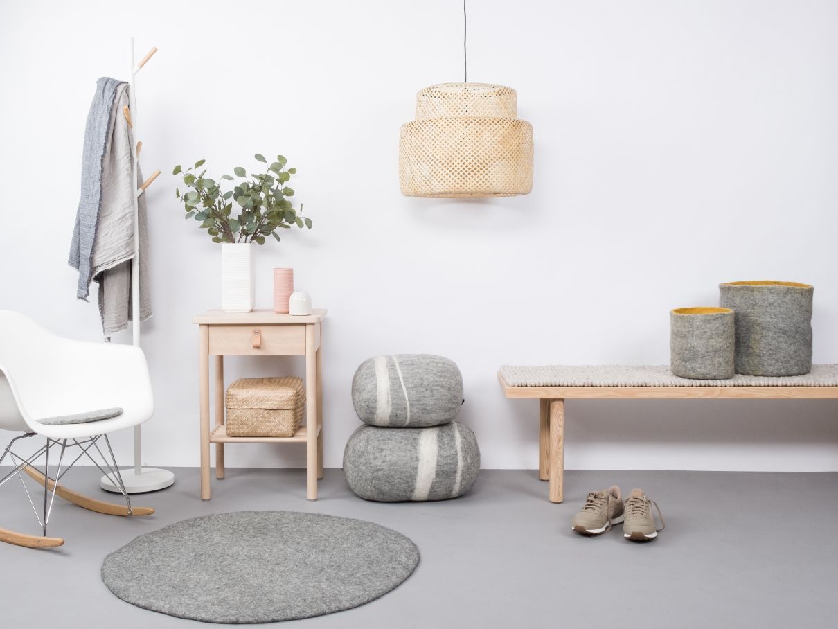 Mono Rund Filzteppich Ø 160 cm myfelt Carl (grau meliert)