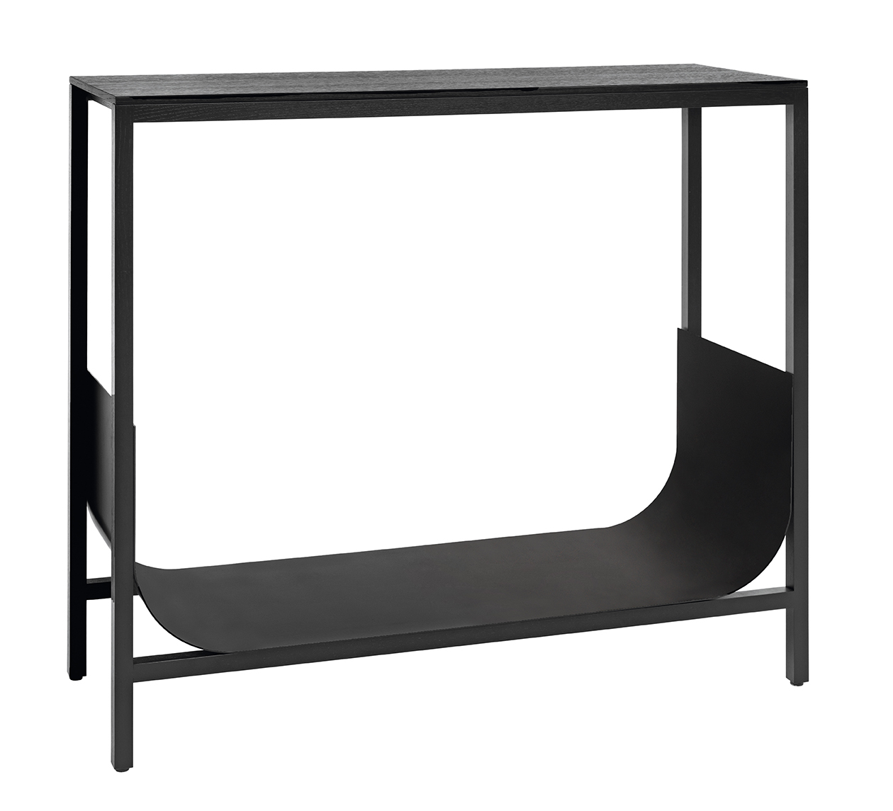 Schönbuch Tub Konsoltisch aus schwarzem Holz und Metall, modernes Design für Flur oder Wohnzimmer.