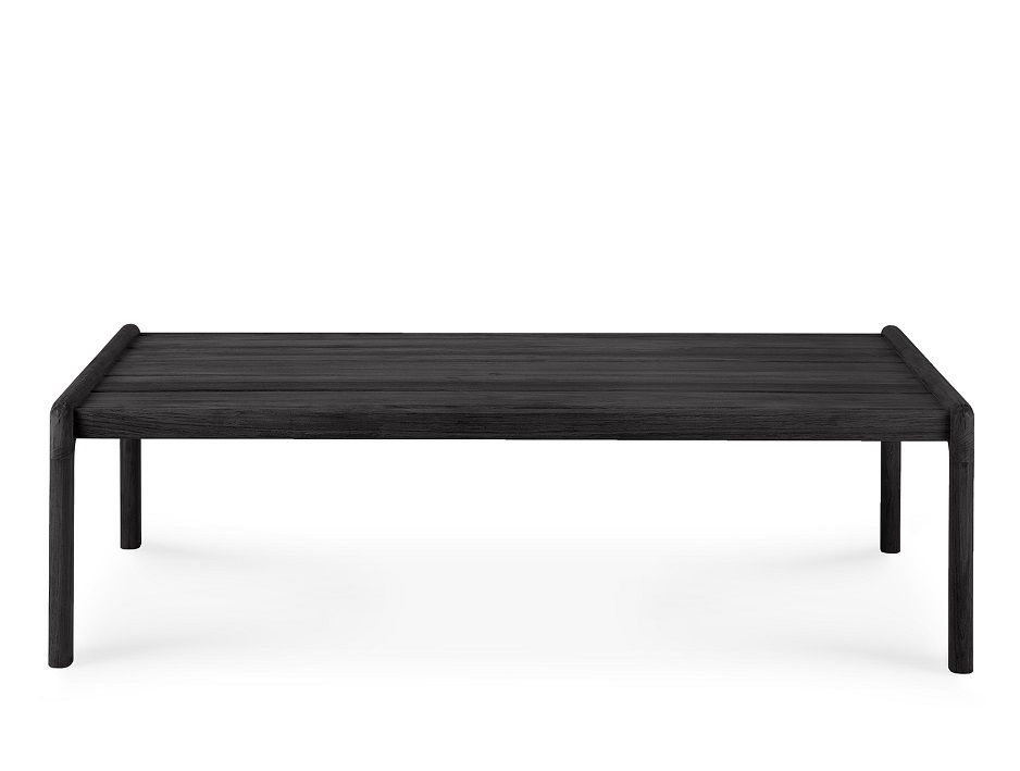 Jack Outdoor Couchtisch aus schwarzem Teakholz von Ethnicraft, moderner Gartentisch für Terrasse.