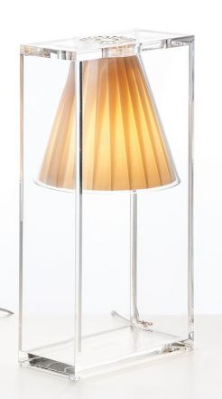 Light-Air Tischlampe von Kartell mit Stoffschirm, moderne Designerlampe für Wohnzimmer und Schlafzimmer.
