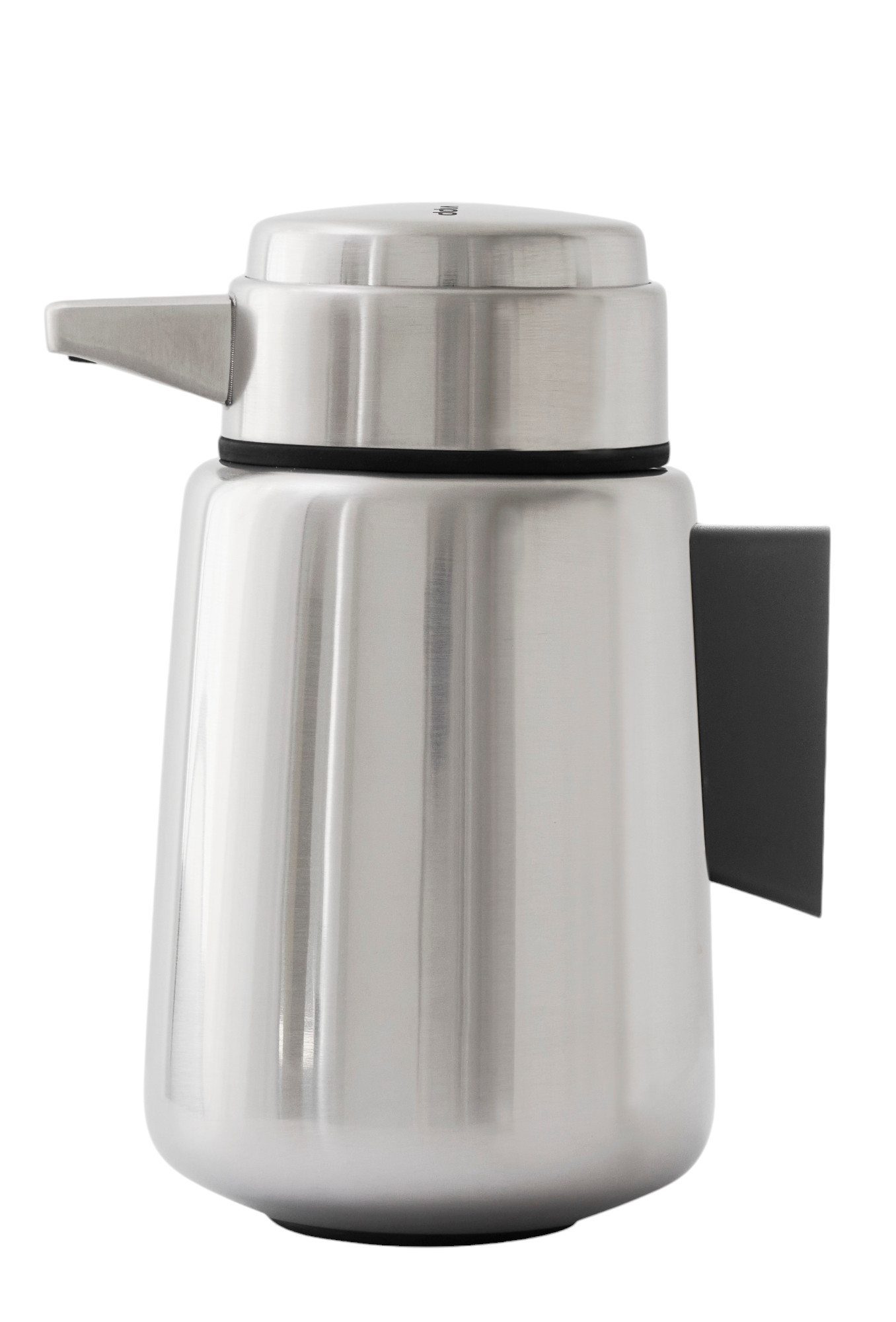 Vipp Seifenspender für die Wand, aus gebürstetem Edelstahl, modernes Design für Badezimmer und Küche.