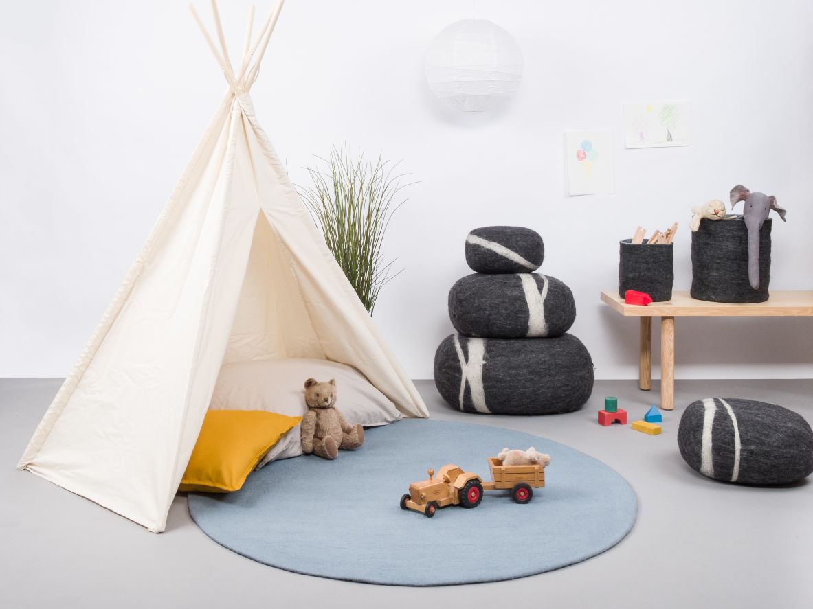 Mono Rund Filzteppich Ø 160 cm myfelt Mia (hellblau)