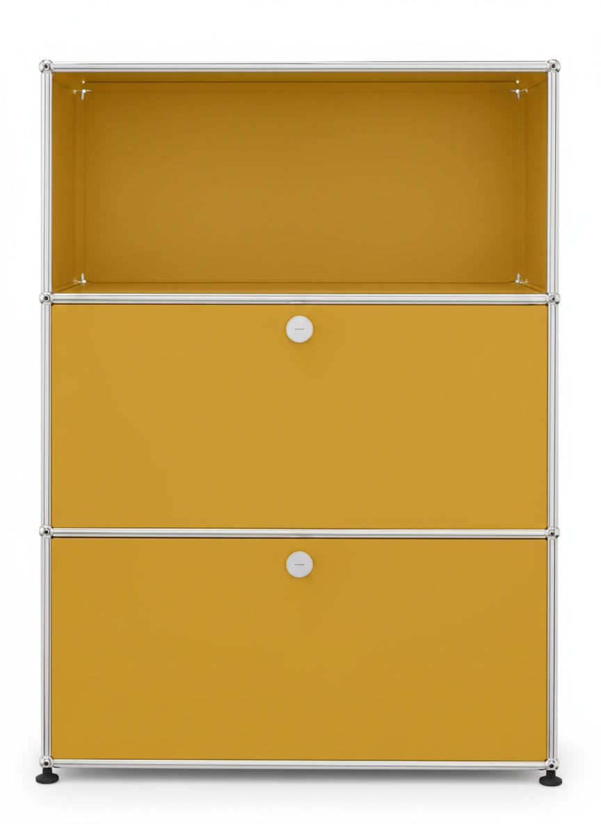 USM Haller Highboard 1 Offen / 2 Schubladen Goldgelb