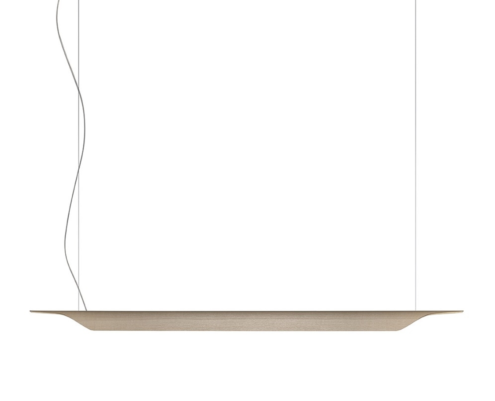 Troag Media LED Hängeleuchte von Foscarini, moderne Pendelleuchte aus Holz, ideal für Wohnzimmer.