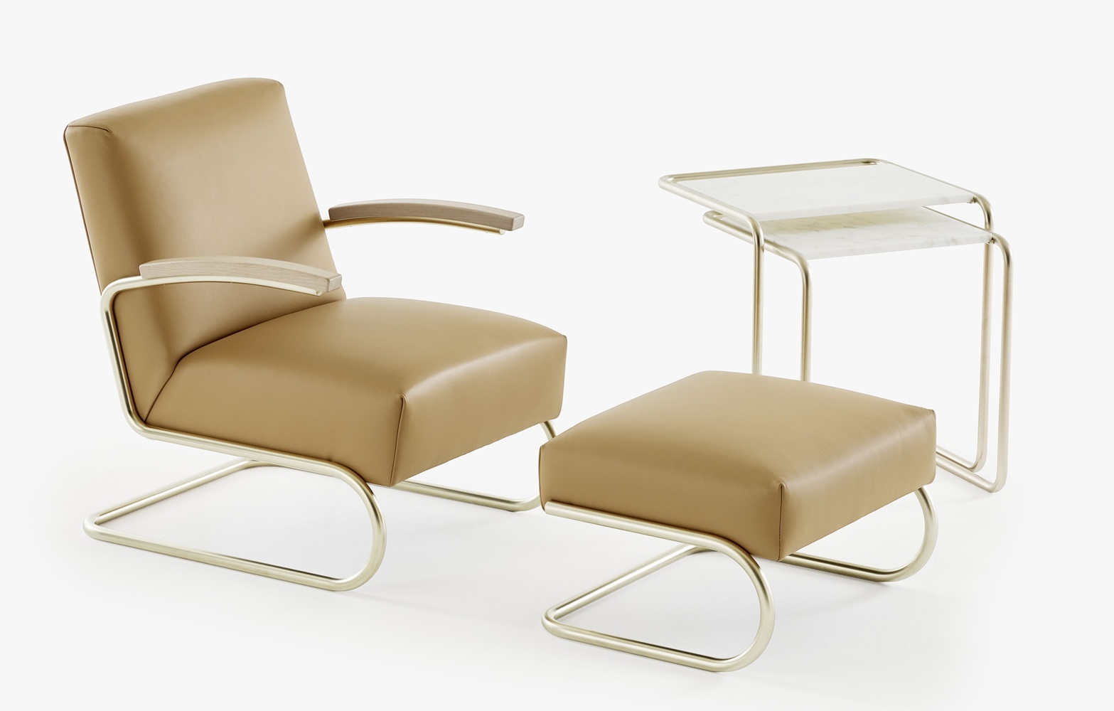 JS. Thonet by Jil Sander S 411 H / S411 H Ottoman Nordic Thonet