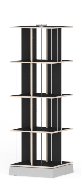 Buchstabler Bücherturm, DVD-Regal Nils Holger Moormann