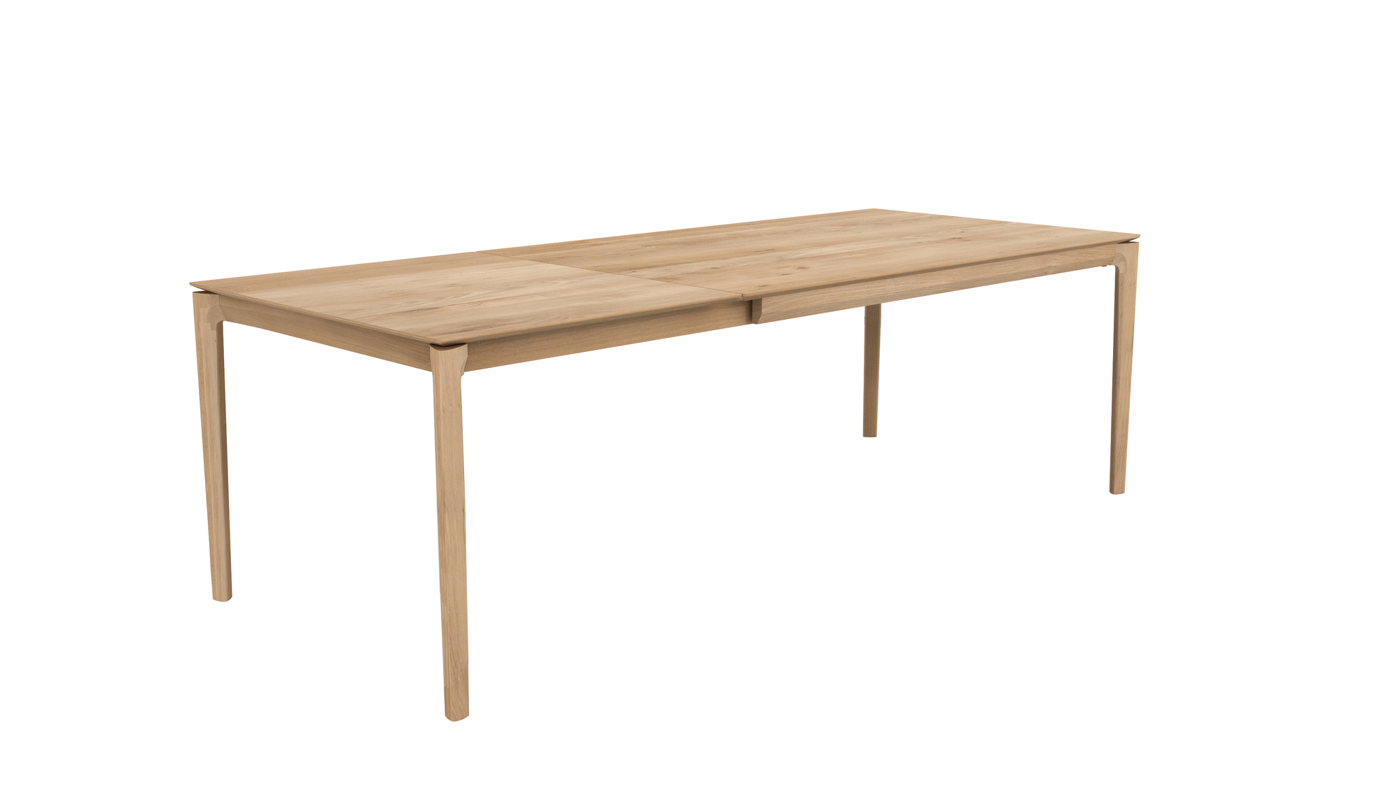 Ausziehbarer Esstisch Bok aus Eiche von Ethnicraft, natürliche Holzoberfläche, modernes Design für Esszimmer.