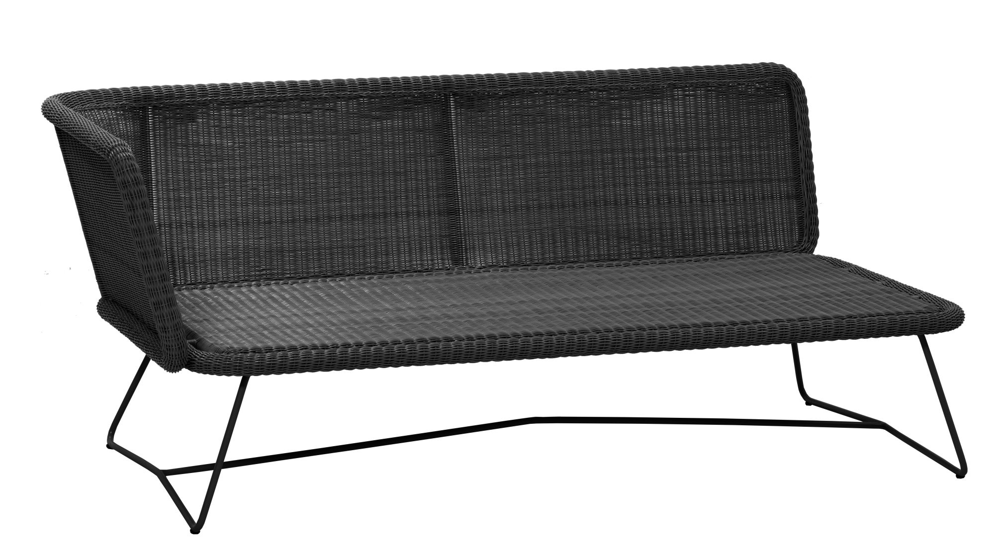 Horizon Outdoor 2-Sitzer Sofa mit schwarzem Cane-Line Gestell. Gartenmöbel für Terrasse und Balkon.