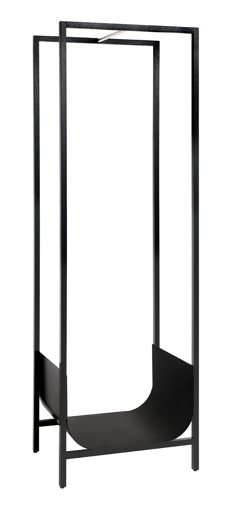 Schönbuch Tub Garderobenständer aus schwarzem Metall, minimalistisches Design für Flur und Schlafzimmer.