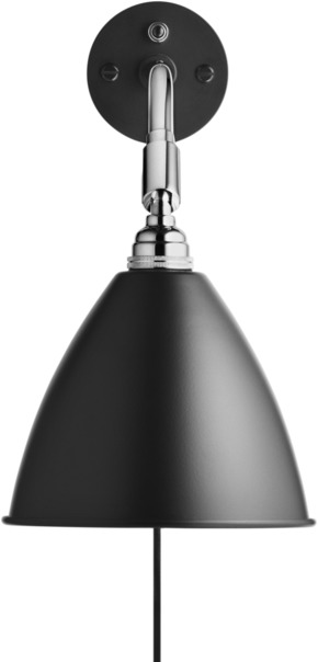 Bestlite BL7 Wandleuchte in Schwarz/Chrom von Gubi: Detailansicht der eleganten Innenleuchte.