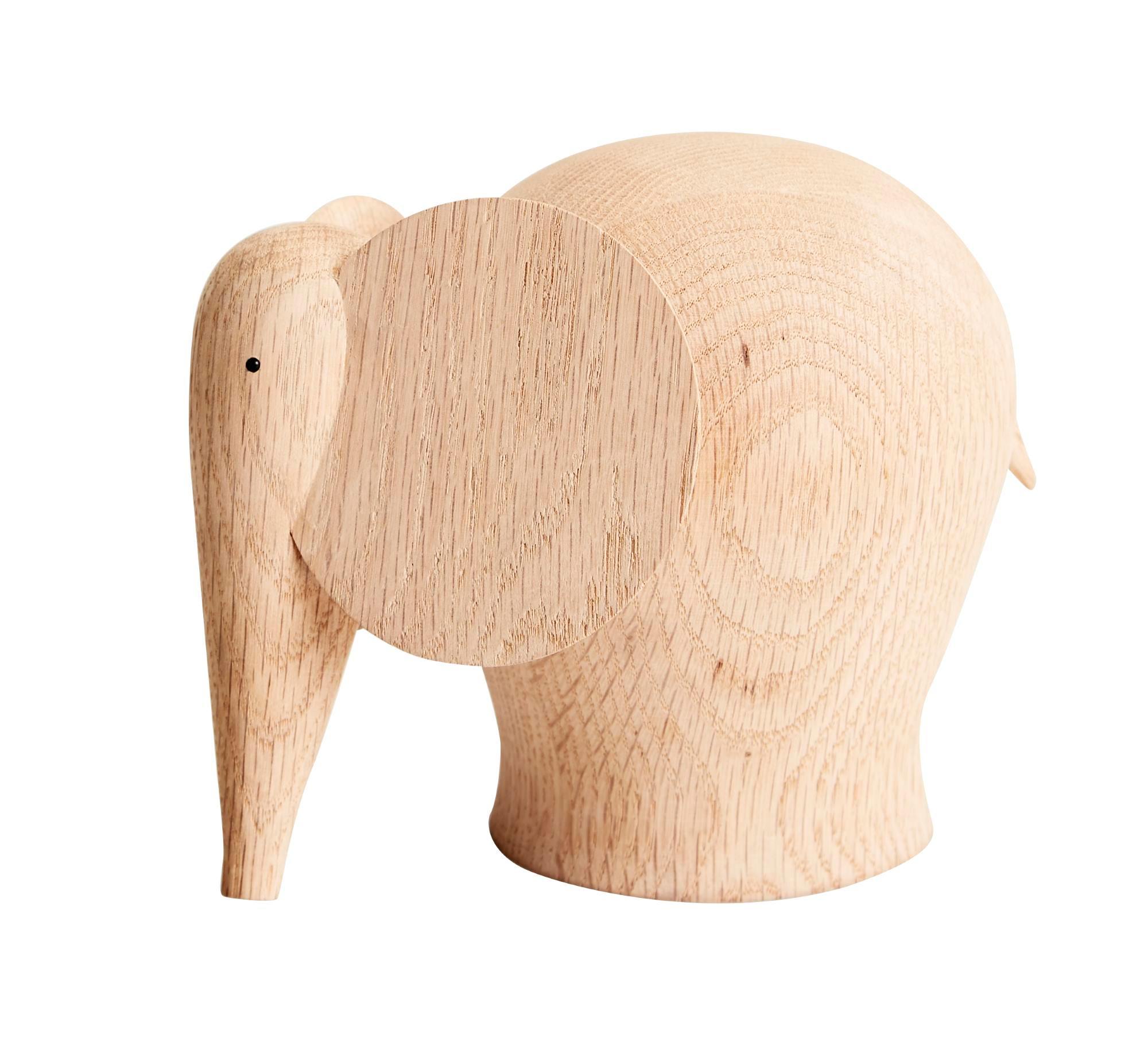 Detailaufnahme des Nunu Elefant aus Holz, ein dekoratives Einzelstück für Kinderzimmer.