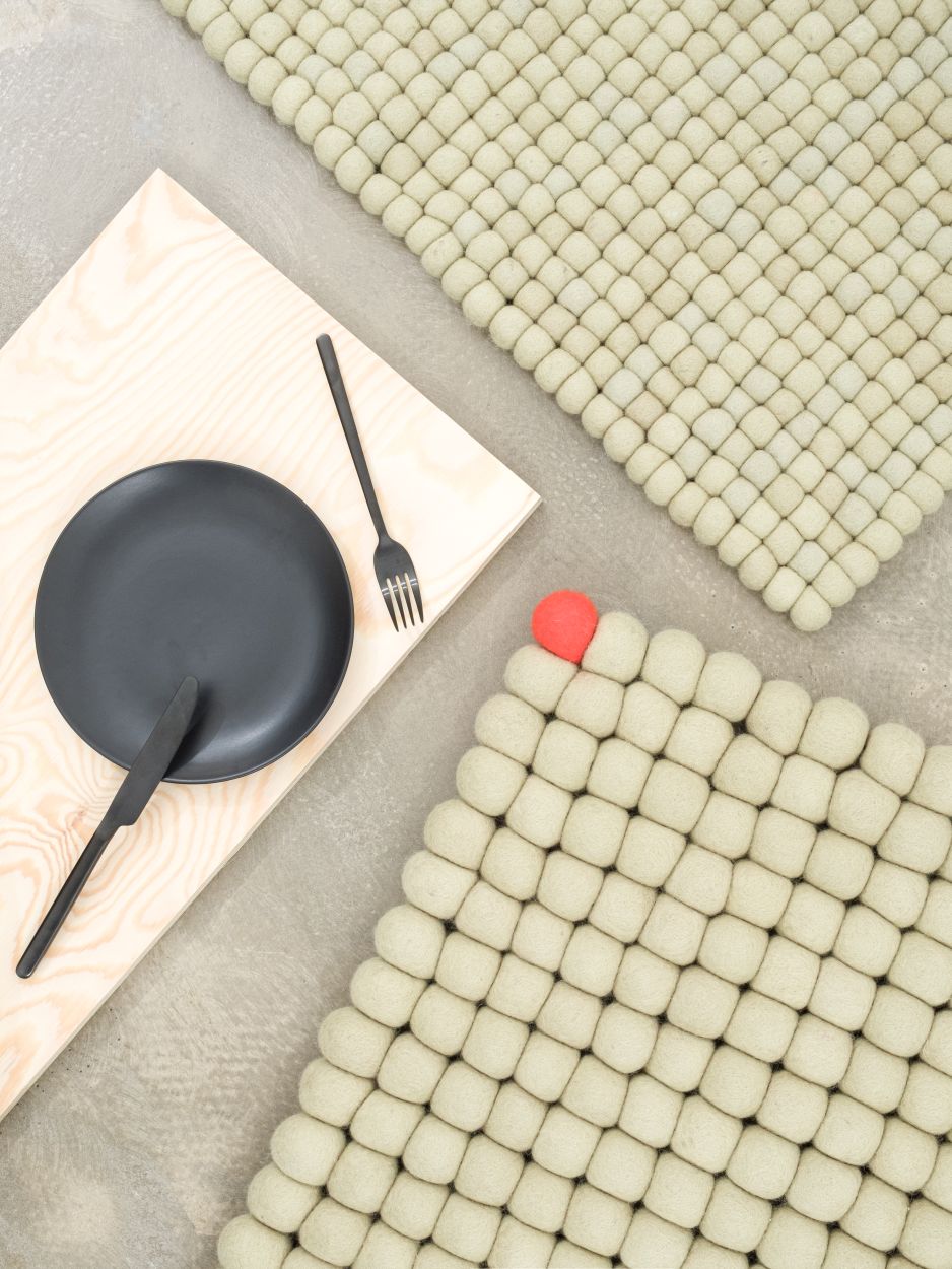 Big One Rechteckig Filzteppich 200 x 300 cm myfelt Grünbeige