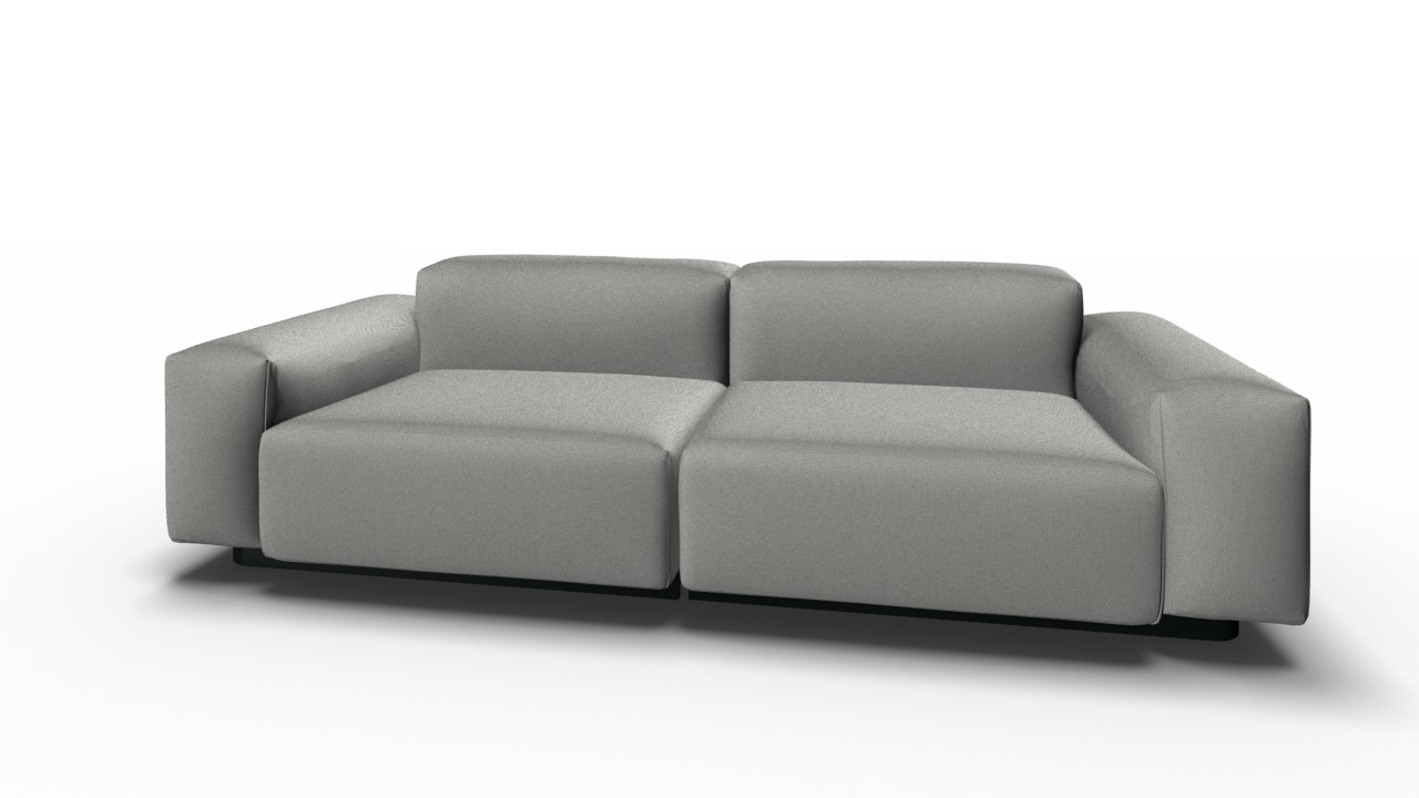 Graues Soft Modular Sofa 2-Sitzer von Vitra: Modernes Design für Wohnzimmer und Lounge.