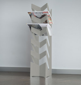 News Boden Zeitungsständer Radius Silber