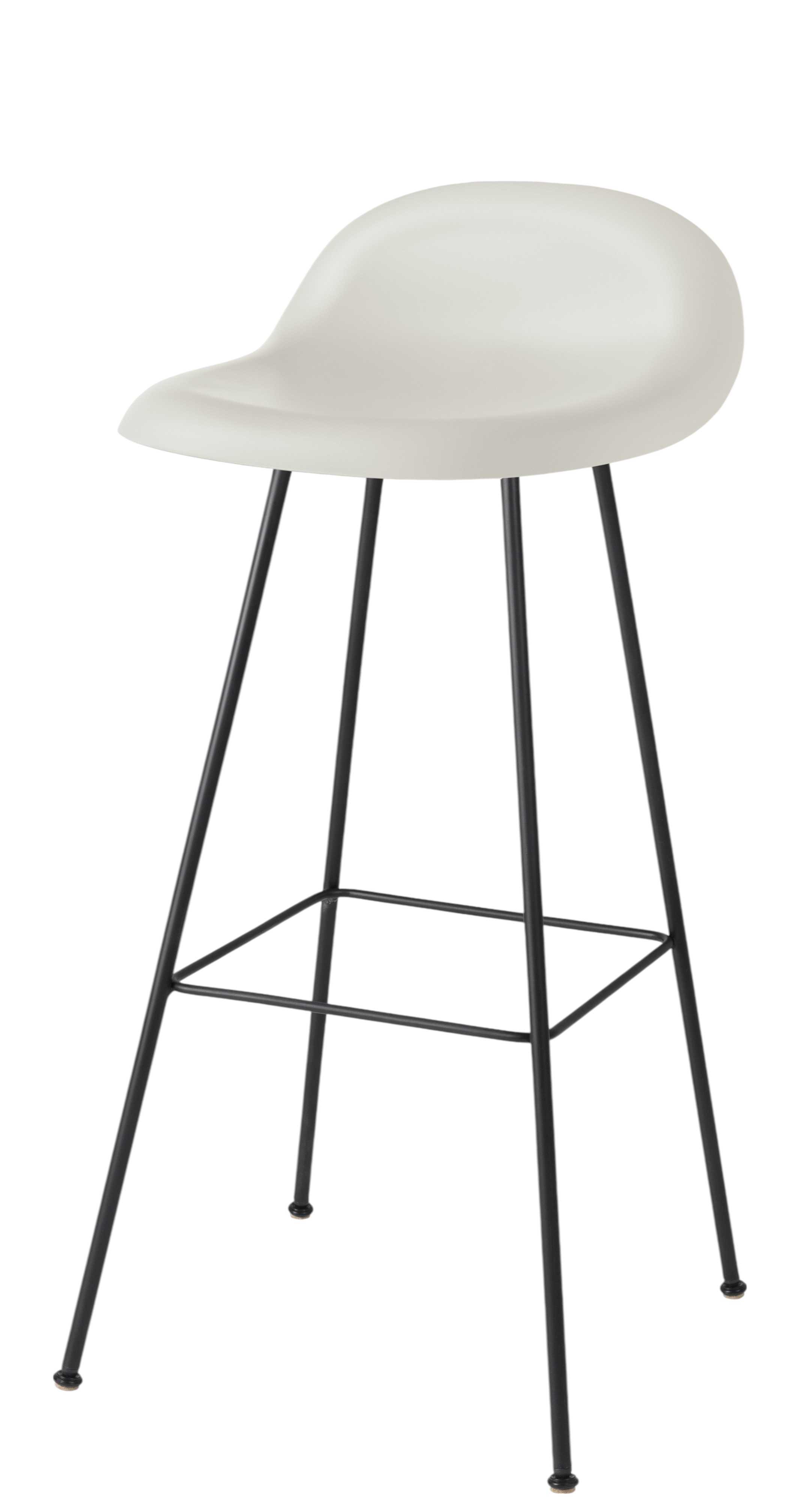 3D Barhocker 75 Kunststoff Alabaster White - Filzgleiter Gubi