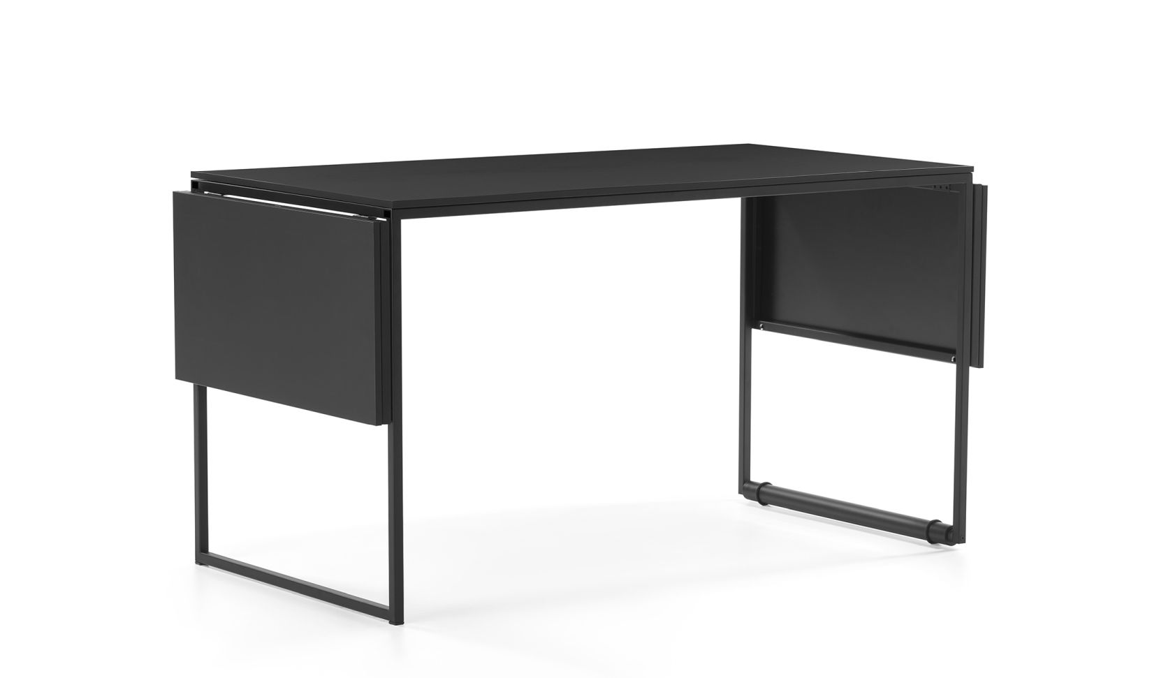 Schwarzer Macis Schreibtisch mit Schublade und Verlängerungen von Opinion Ciatti, modernes Design für Büro und Arbeitszimmer.