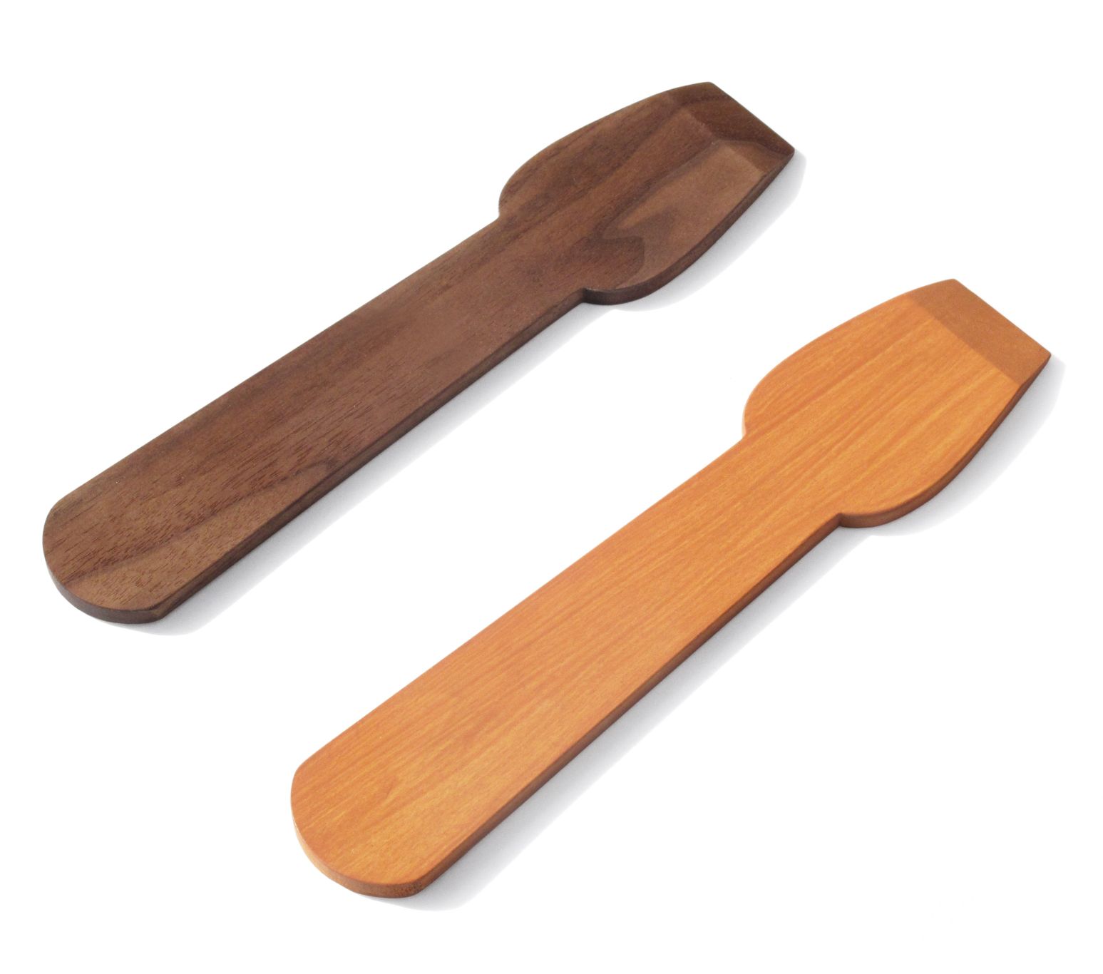 Zwei hölzerne Eislöffel aus Kirschholz, Side by Side, Unikat, für Eisdielen und Zuhause.