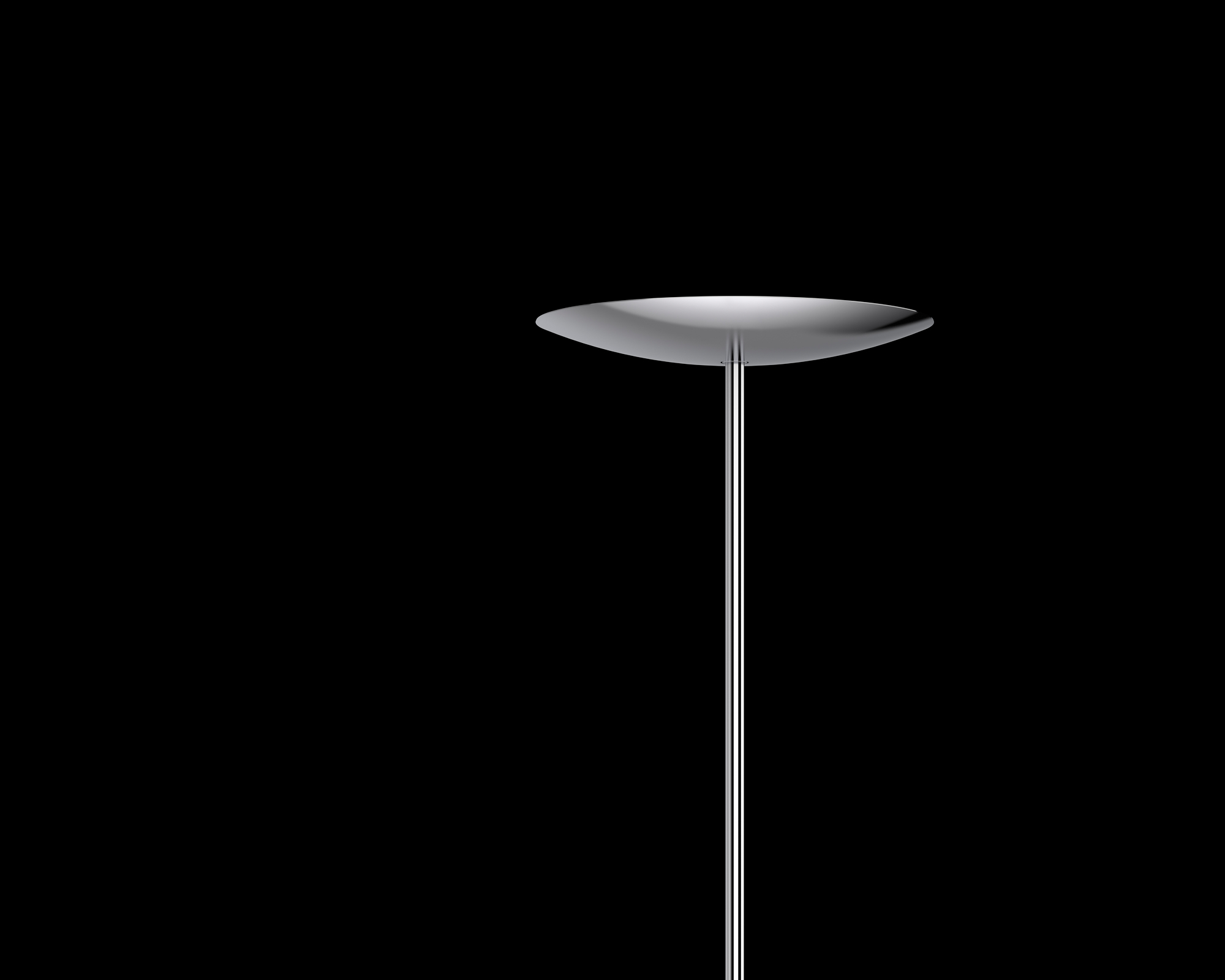 Nahaufnahme der Belux LED Stehleuchte in Schwarz, moderne Lampe für Wohnzimmer und Büro.