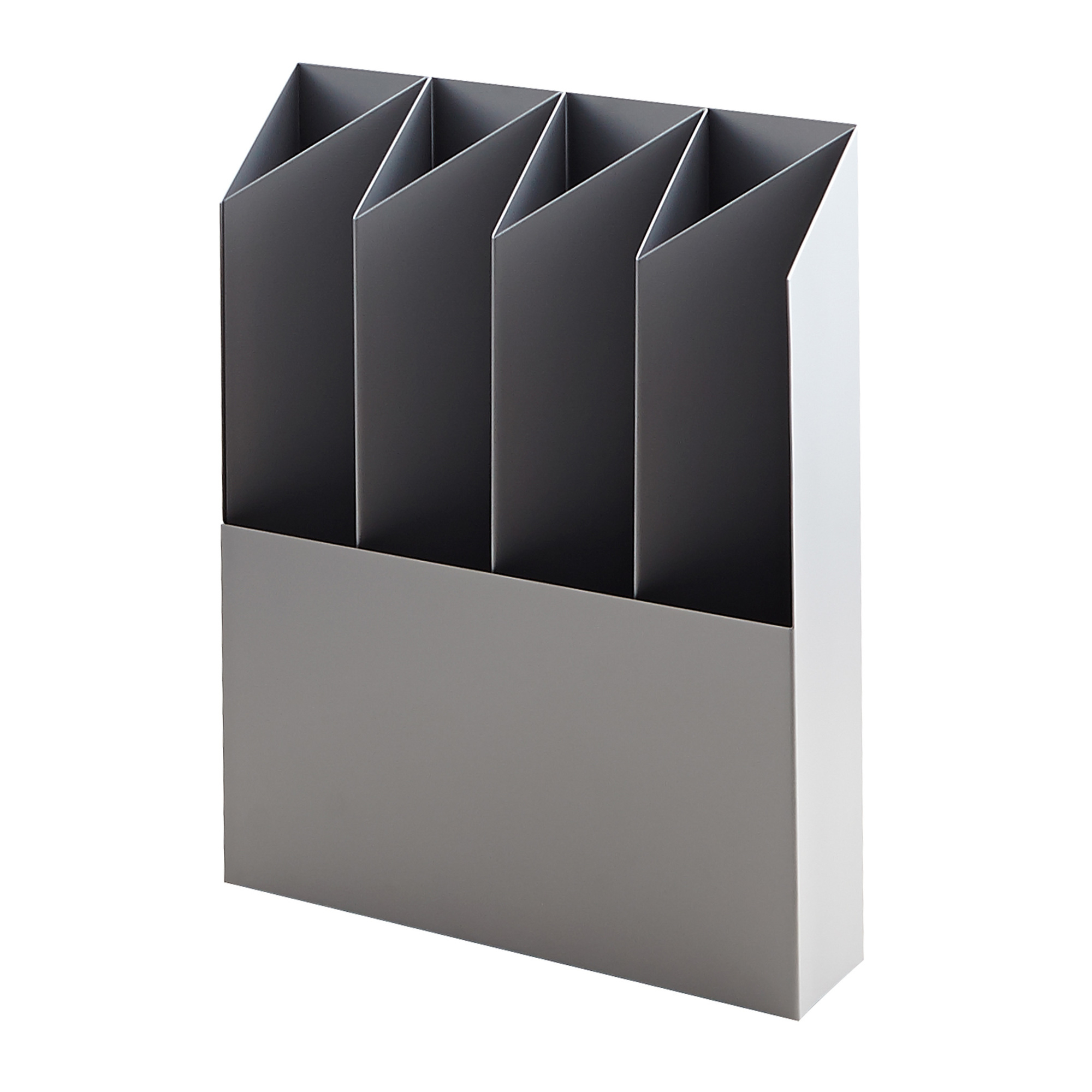 Weißer Kant Schirmständer von Mox mit vier Fächern zur Aufbewahrung von Regenschirmen.