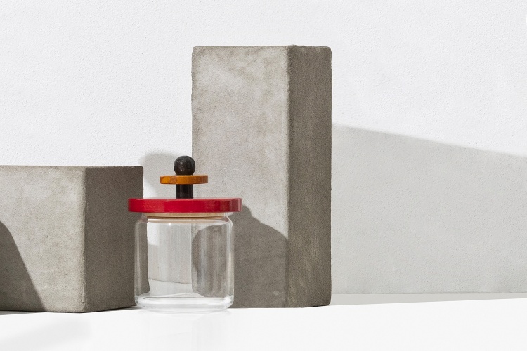 Küchendose ES16/75 H 17 cm Alessi  Gelb, Schwarz und Weiß EINZELSTÜCK