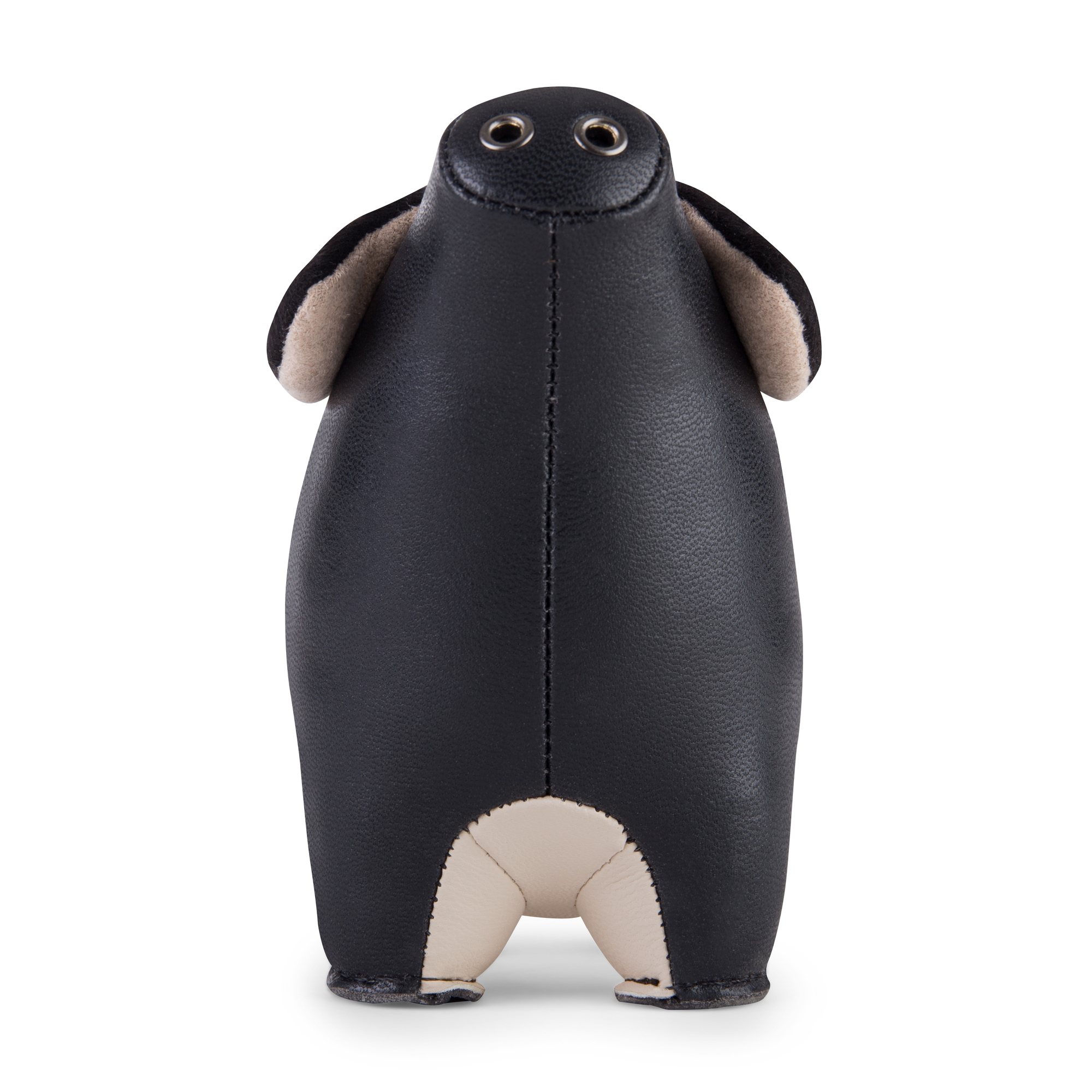 Briefbeschwerer Schwein Diya von Züny, schwarz-weizenfarben, aus Kunstleder, dekoratives Accessoire für Büro und Zuhause.