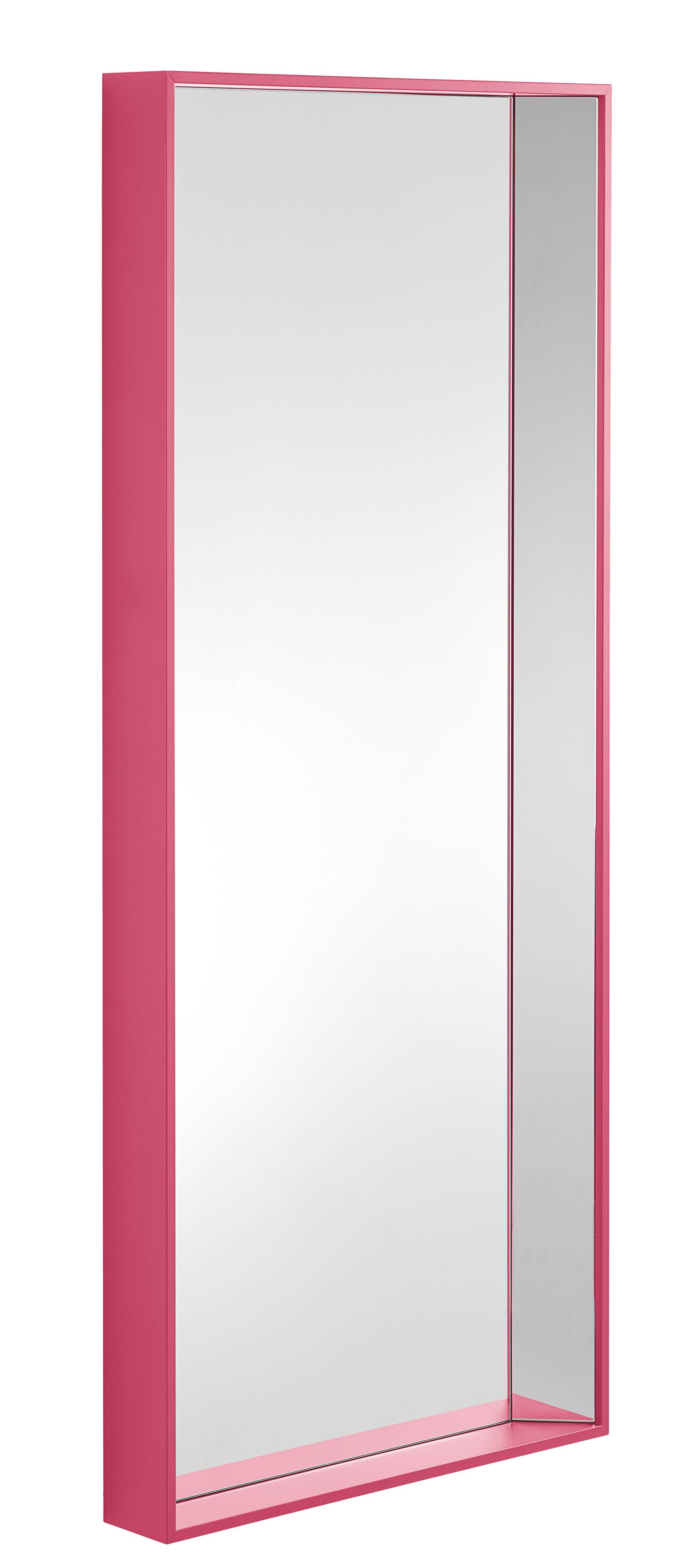 Kon Spiegel von Schönbuch, rechteckig, pinkfarbener Rahmen, moderner Wandspiegel für Flur und Garderobe.