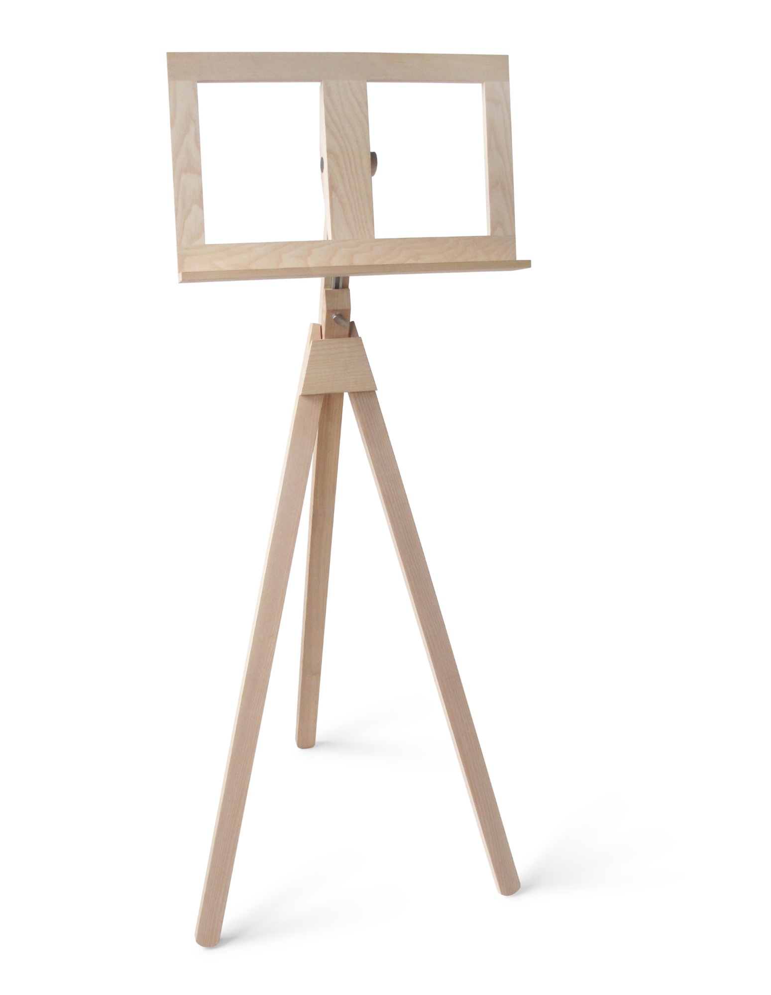 Heller Holz Notenständer mit Stativbeinen, ideal als Stehpult für Musiker und Vorträge.