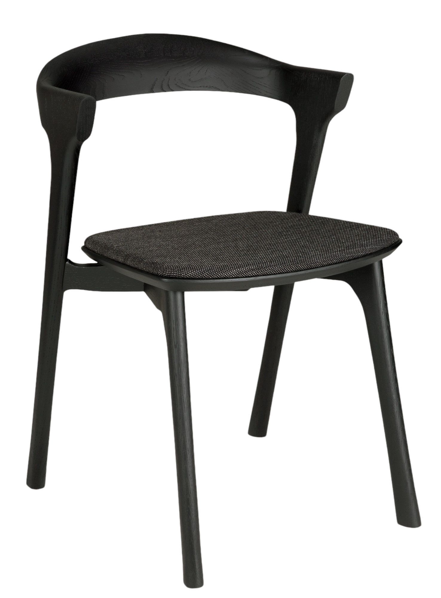 Bok Stuhl aus Eiche in Braun mit schwarzem Stoffbezug von Ethnicraft.