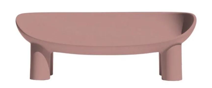 Roly Poly Bank Driade Flesh: Moderne Sitzbank in Rosa mit abgerundeten Formen.
