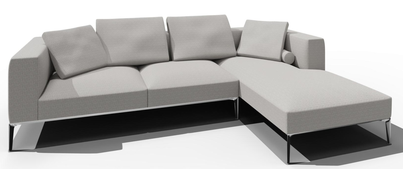 Jaan Living 3 Sitzer Sofa mit 2 Rückenkissen, 2 Komfortkissen & 2 Komfortrollen Kombi A21 Walter Knoll Stoff Glint Ash