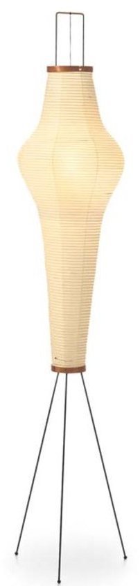Akari Stehleuchte 14A von Vitra: Stehlampe mit Papierlampenschirm und filigranem Metallgestell.