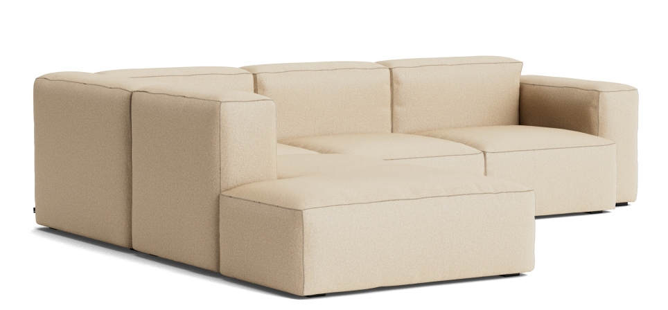 Mags Soft Sofa Corner Combination 2 low Armrest links Hay Stoff Hallingdal 220 mit Beige Naht