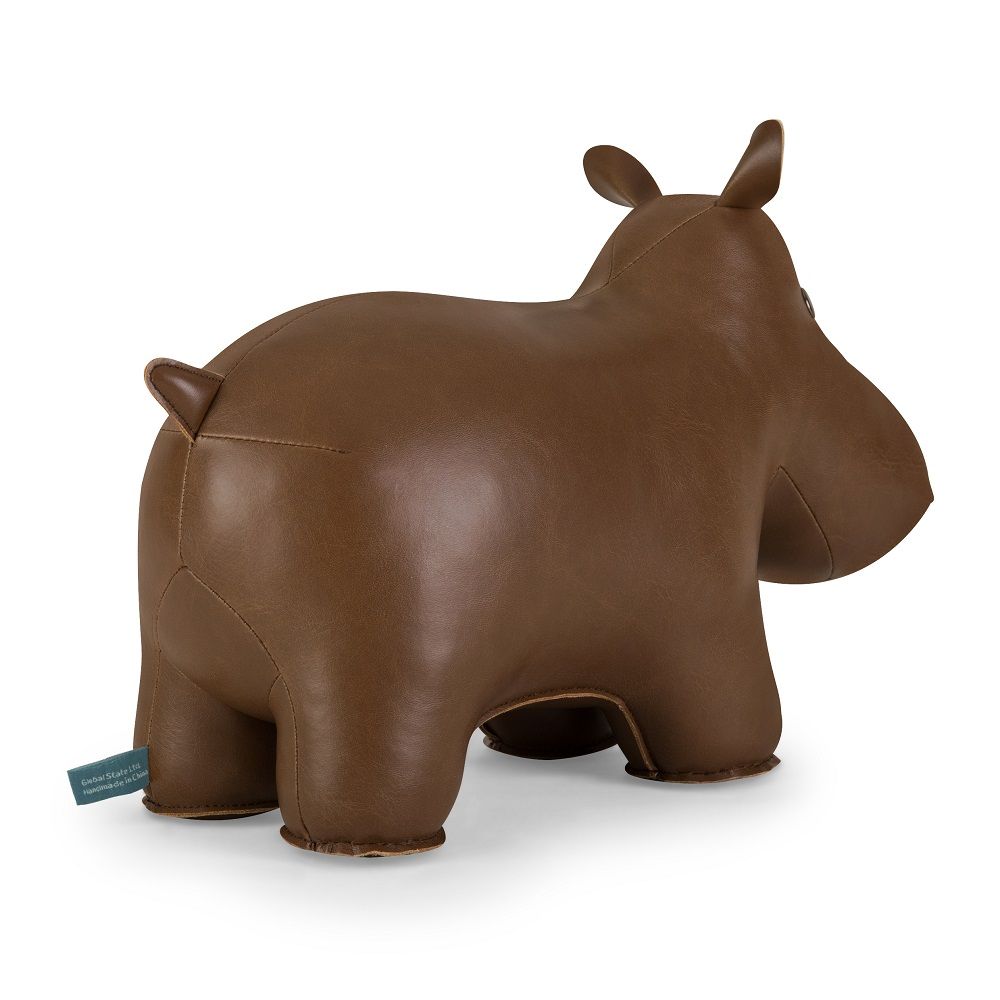 Brauner Hippo Türstopper von Züny, eine dekorative und praktische Türsicherung für Ihr Zuhause.