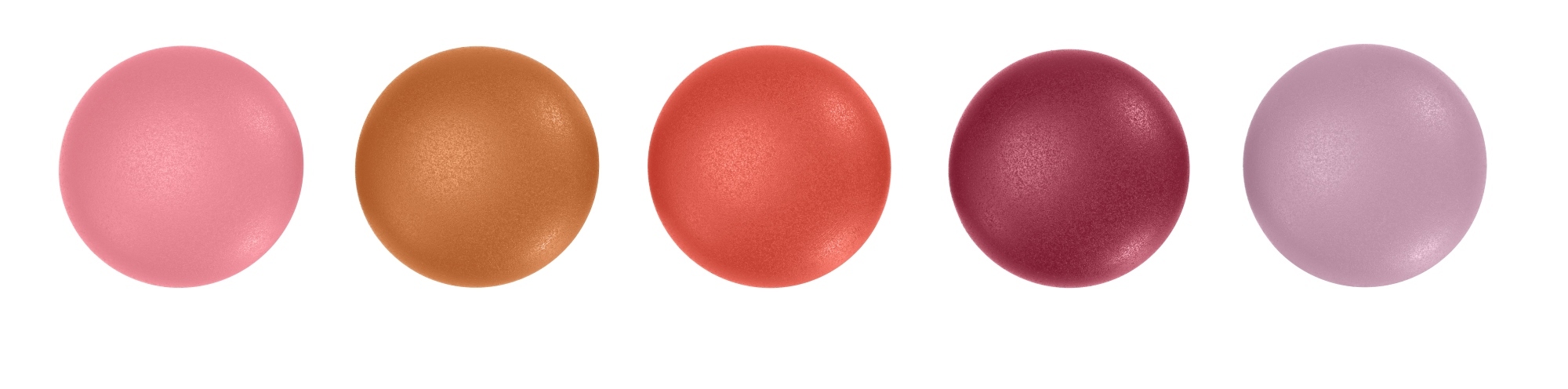 Fünf farbige Magnet Dots von Vitra, Magnethalter für Notizen und Fotos, verschiedene Pastelltöne.