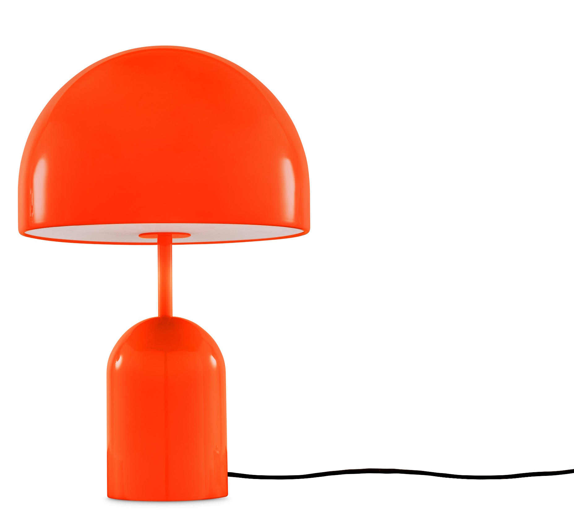 Orangefarbene Bell Tischleuchte von Tom Dixon: Moderne LED-Lampe für Wohnzimmer und Schlafzimmer.