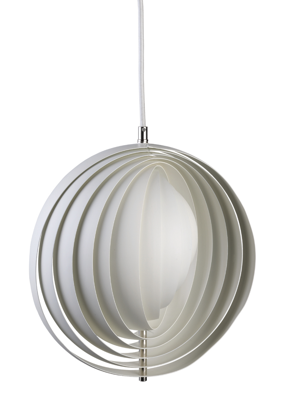 Weiße Moon Pendelleuchte von Verpan, Design Lampe mit schwebenden Scheiben.