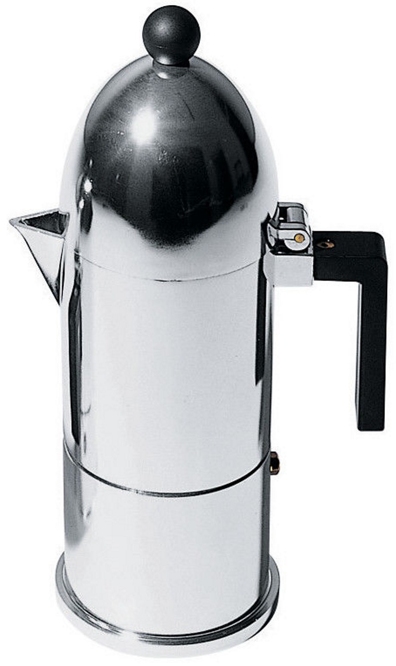 Alessi Espressokocher "La Cupola" aus poliertem Aluminium, klassische italienische Kaffeemaschine für aromatischen Espresso.
