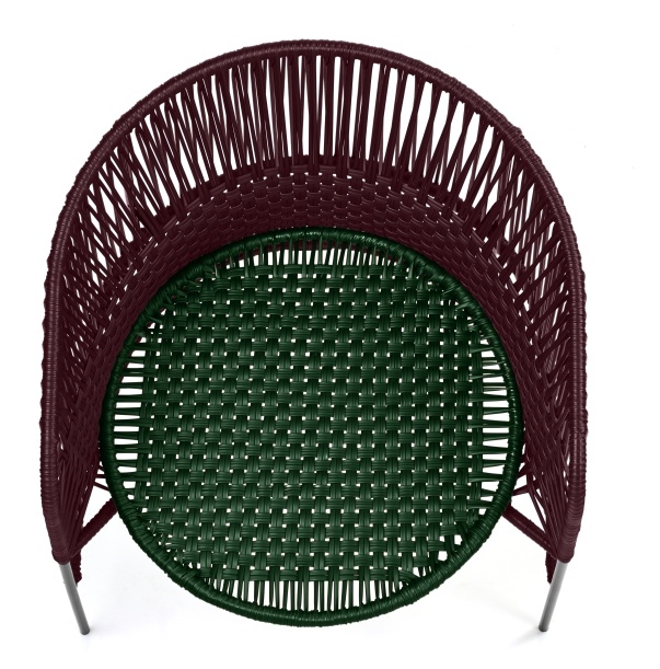 Caribe Chic Lounge Chair Loungesessel Outdoor ames Schwarzrot / Moosgrün / Schwarz