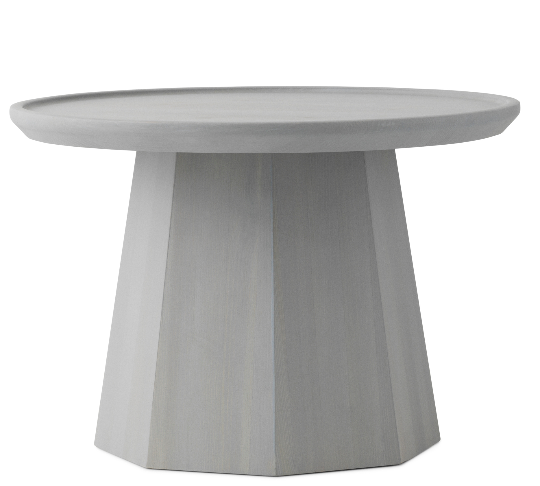 Hellgrauer Pine Table Beistelltisch von Normann Copenhagen, ein moderner Holztisch für Wohnzimmer.