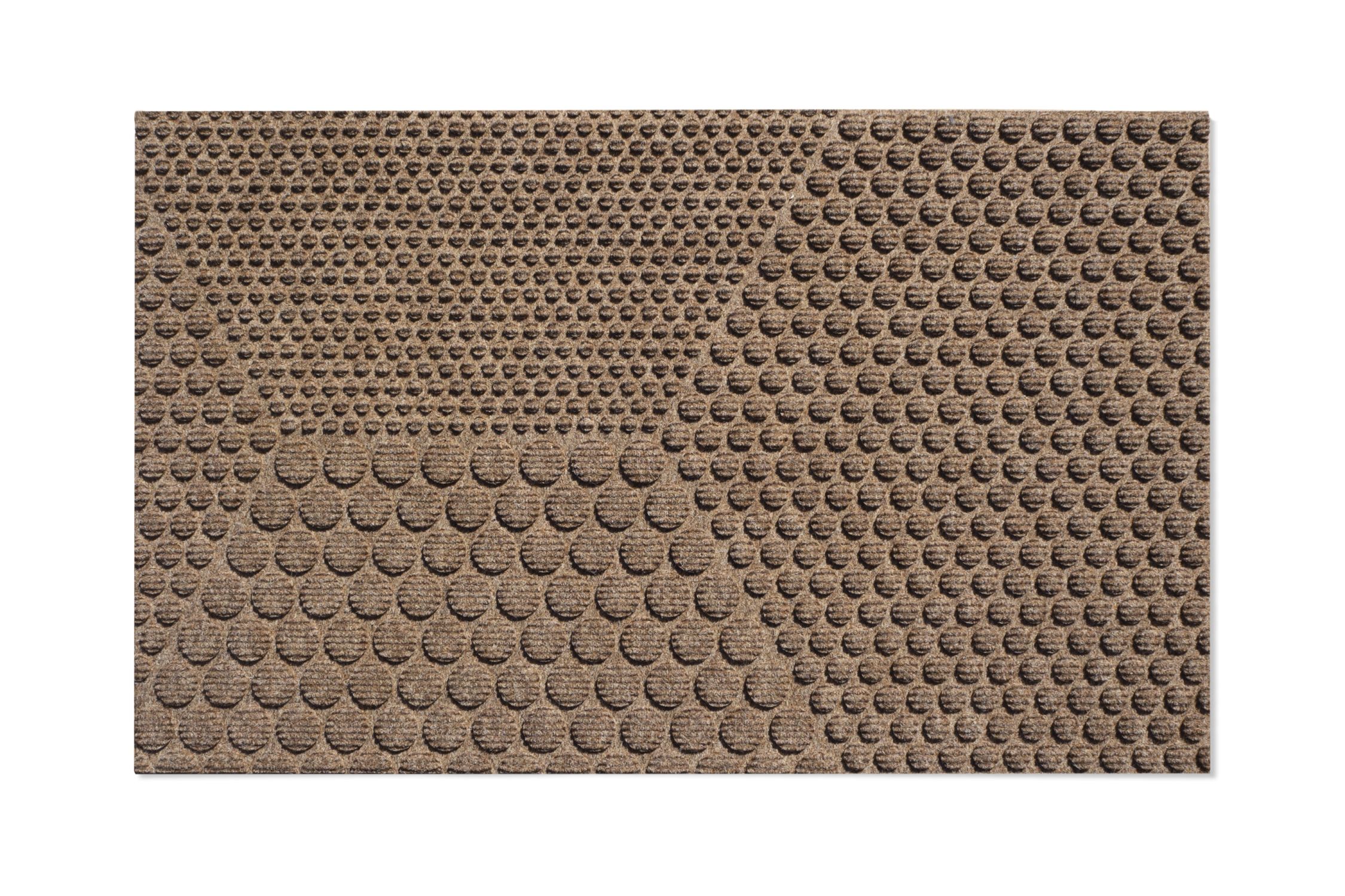 Heymat Fußmatte Hex Desert, 55x90 cm, braun, mit erhabenem, geometrischem Punktmuster für den Innenbereich.