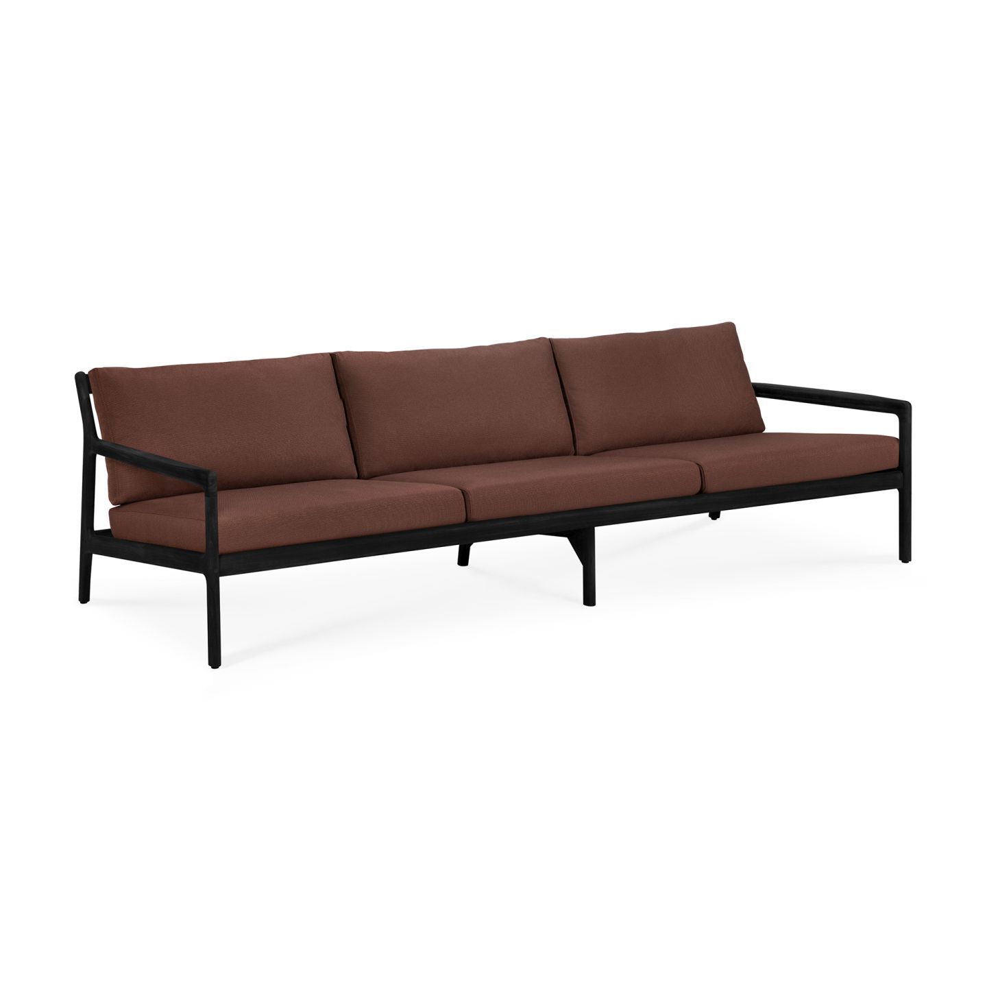 Jack Outdoor 3 Sitzer Sofa Teak Schwarz lackiert Burgundy Ethnicraft
