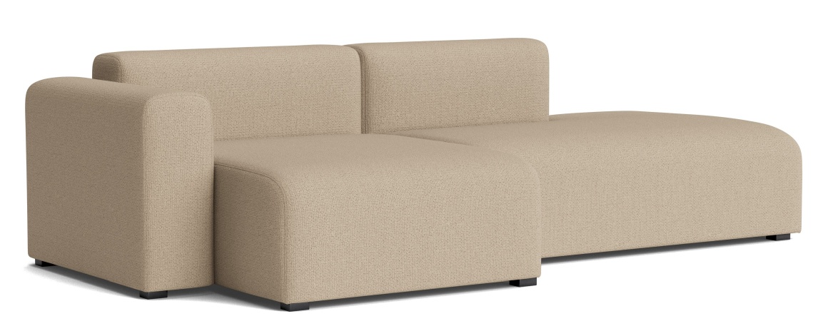 Mags Sofa 2,5-Sitzer Combination 3 low Armrest mit Armlehne links Hay Stoff Maglia warmgrau