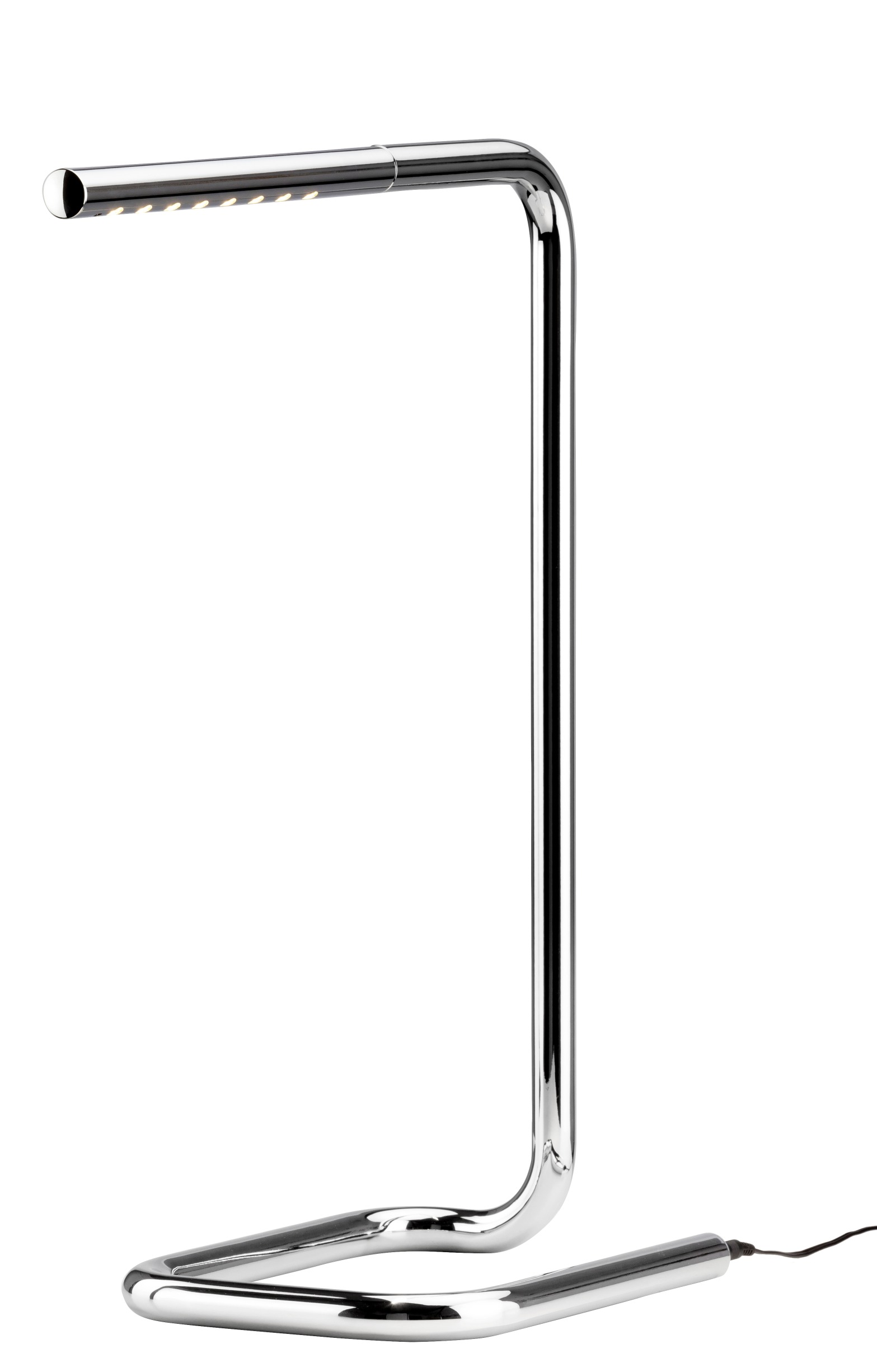 Lum 50 Tischleuchte von Thonet, verchromt. Modernes Design mit LED-Leuchtmittel für Schreibtisch oder Nachttisch.