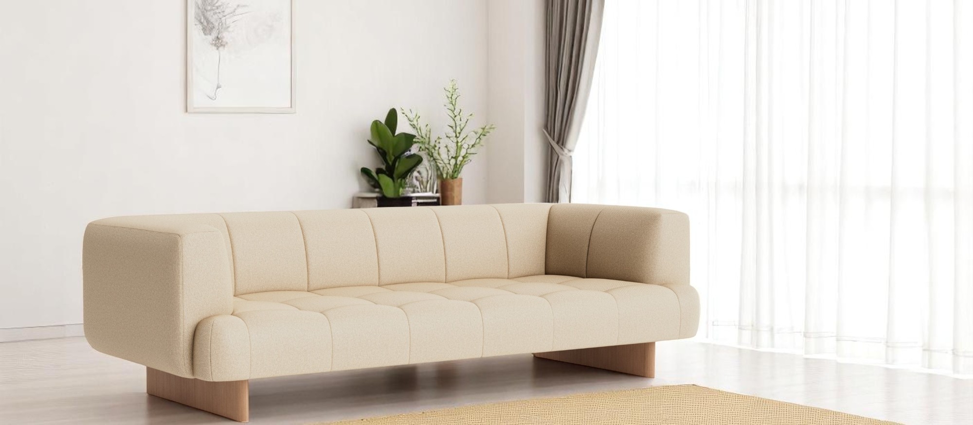 Quilton Lift Sofa 3-Sitzer Hay