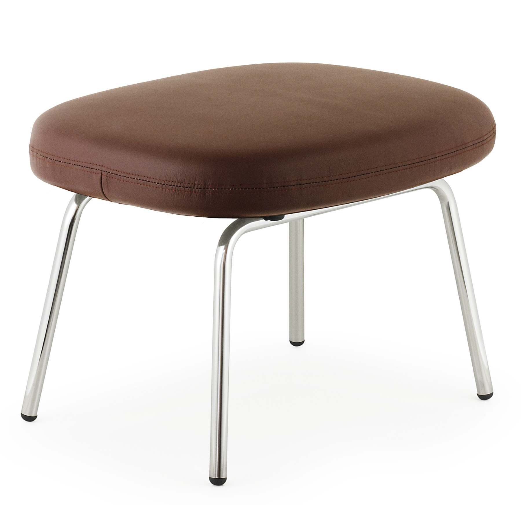 Brauner Era Fußhocker von Normann Copenhagen mit Chrombeinen, ideal als bequeme Fußablage.