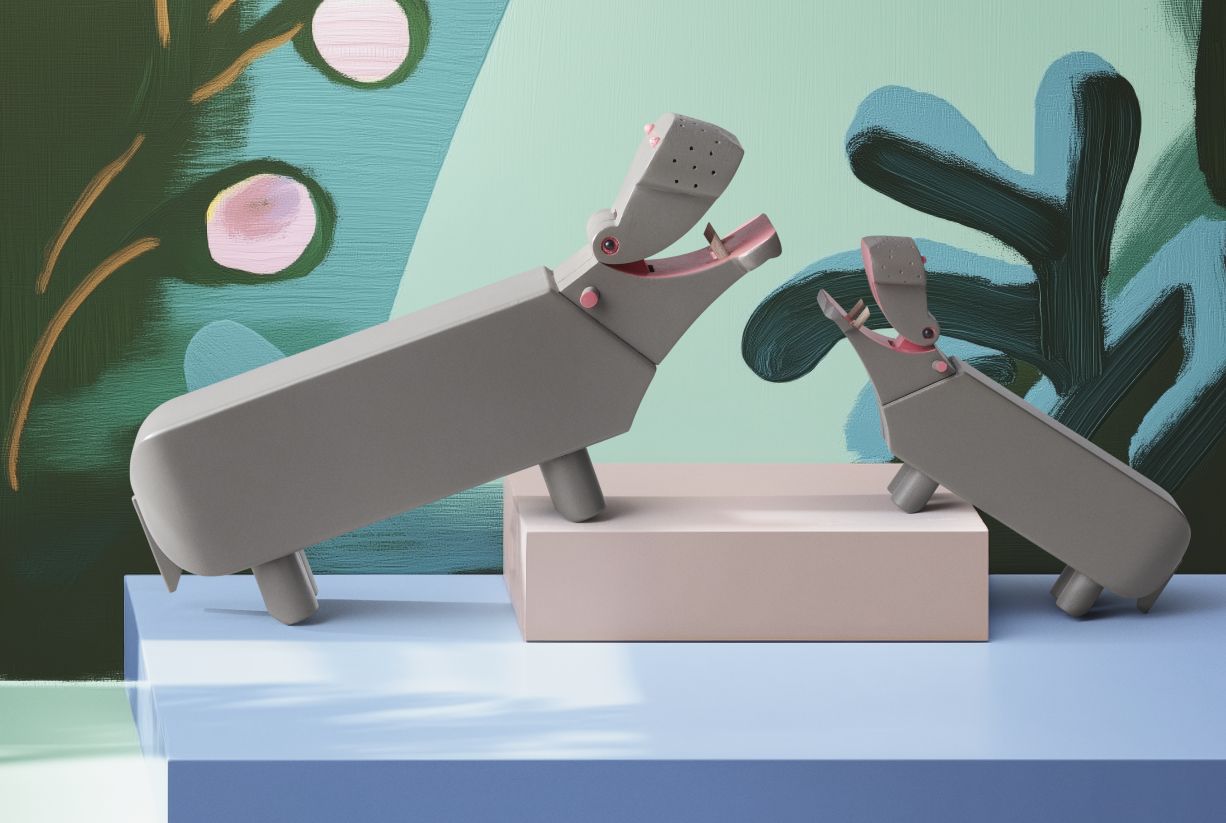 Flusspferd H9 cm grau Kay Bojesen