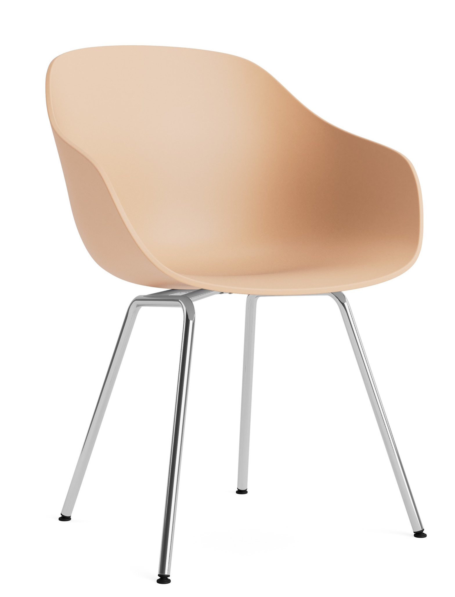 About A Chair AAC26 Stuhl in Pale Peach mit verchromtem Gestell. Designstuhl für Esszimmer und Büro.