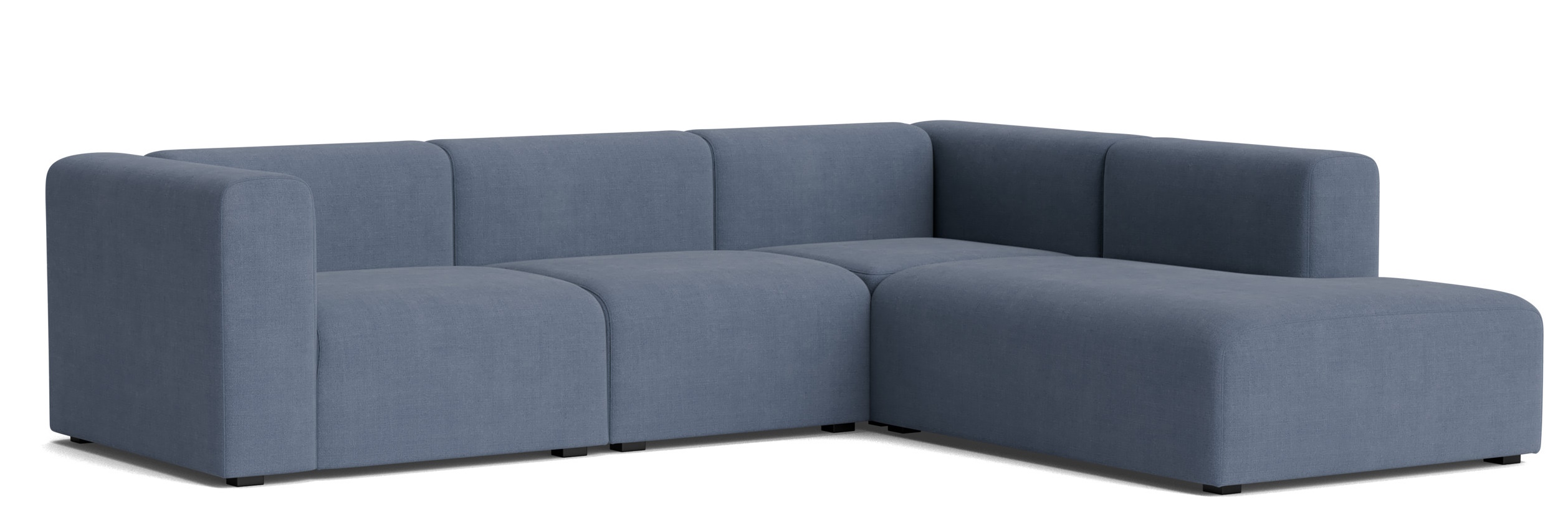 Blaues Mags Sofa von Hay mit Eckkombination und Armlehne rechts, modernes Design Sofa.