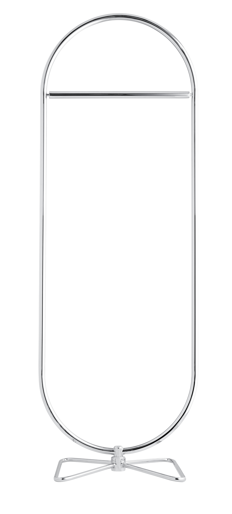 System 1-2-3 Kleiderständer von Verpan: Moderner, verchromter Garderobenständer für stilvolle Aufbewahrung von Kleidung.